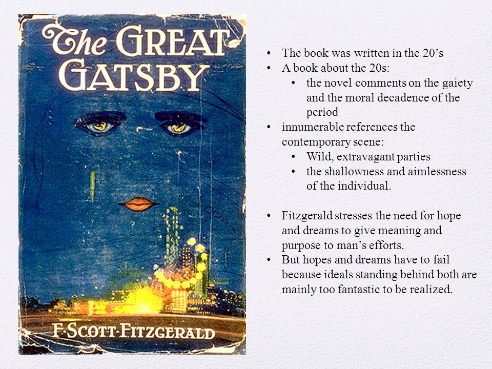 The portrayal of materialism in fitzgeralds novel the great gatsby